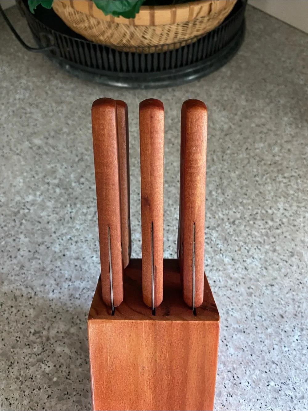 Vintage Complete All-Original Knife Set in Wooden Block